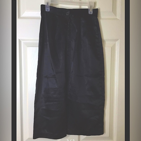 Vintage Black Satin Formal Skirt, Bodycon Formal Skirt - Size 3 - Picture 3 of 5
